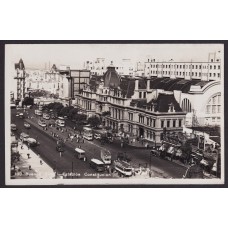 CIUDAD DE BUENOS AIRES ESTACION FERROCARRIL CONSTITUCION + TRANVIAS ANTIGUA TARJETA POSTAL